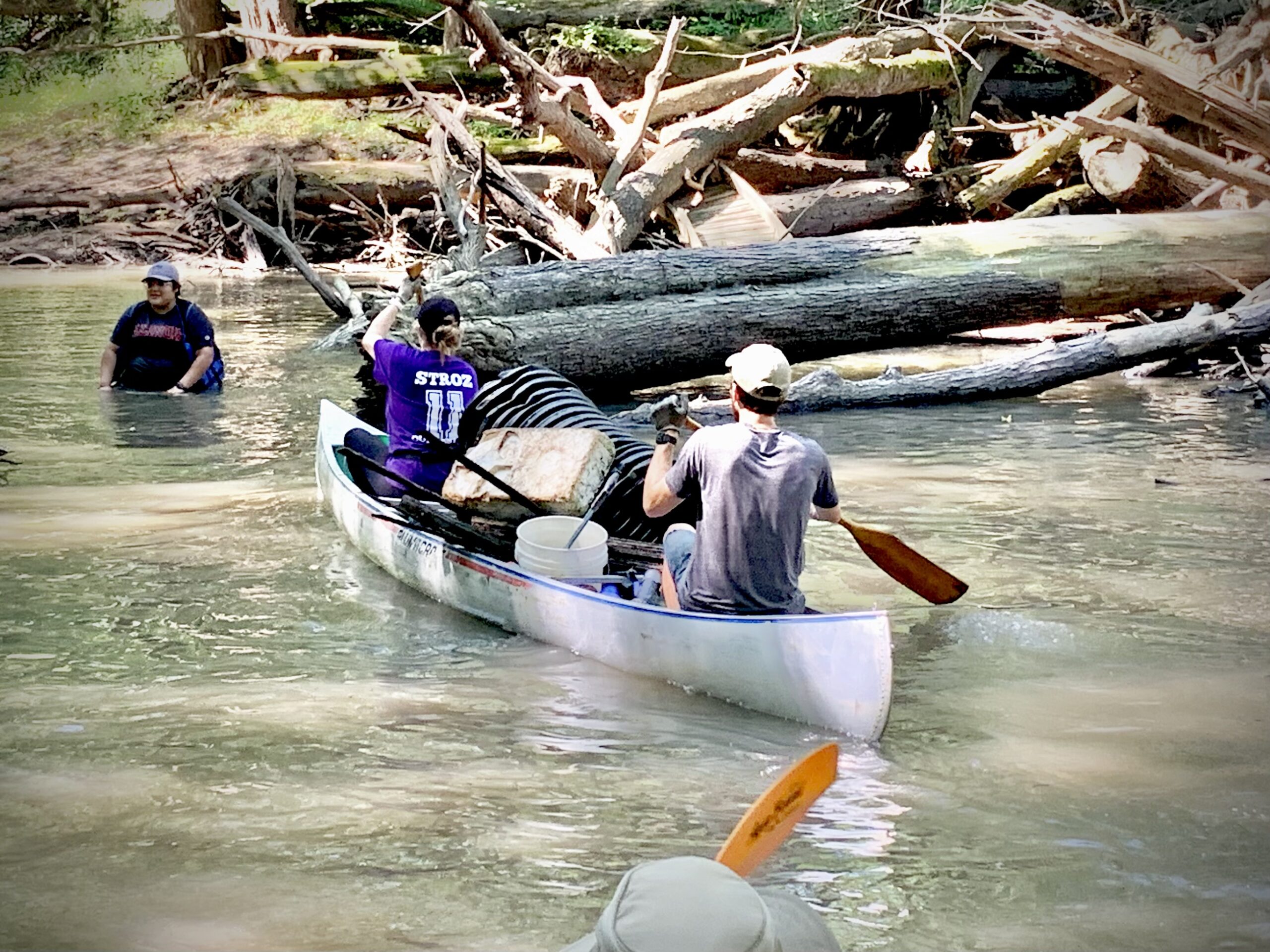 Canoe full of trash